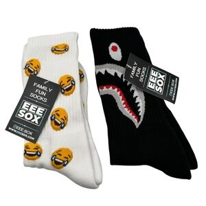 EEE Sox Family Fun Unisex Socks Shark Laugh Emoji Crew Socks Menswear Womenswear